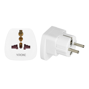 Travel adapter - World to EU, 230VAC/13A white