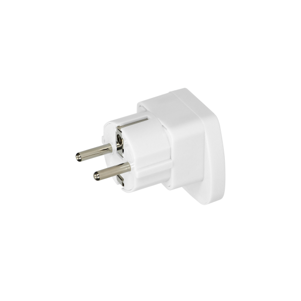 Travel adapter - World to EU, 230VAC/13A white
