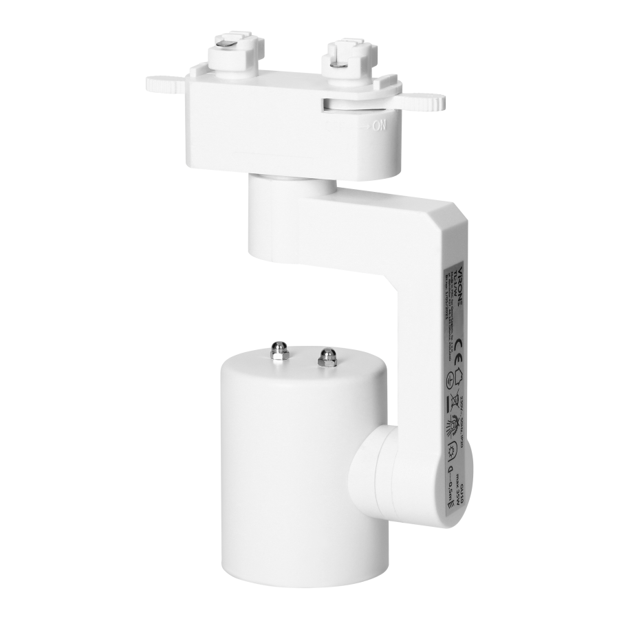 RELI TL-1 GU10 track-mounted light fixture, max 35W, white