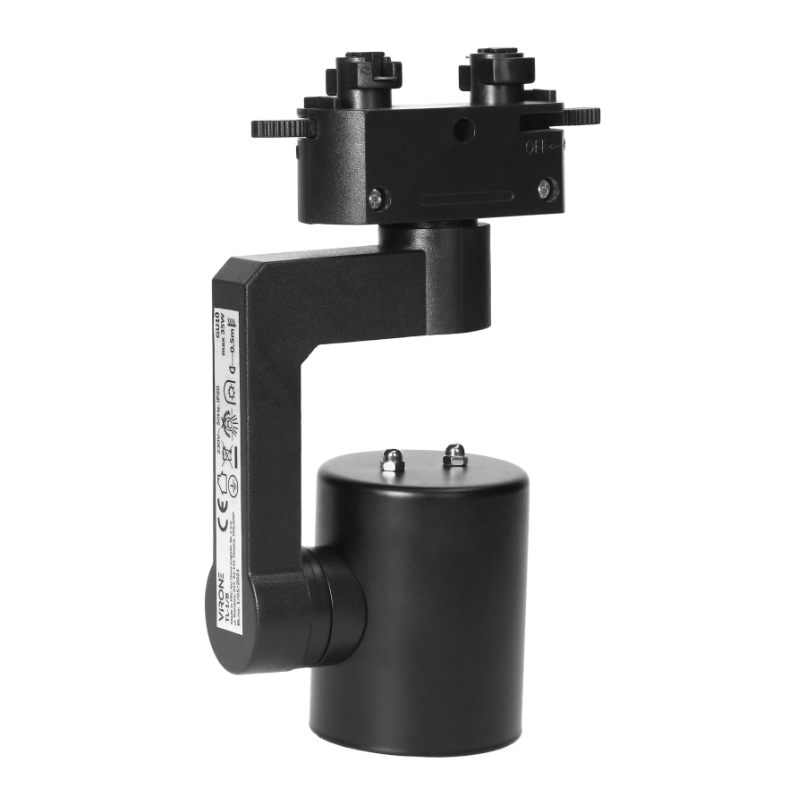 RELI TL-1 GU10 track-mounted light fixture, max 35W, black