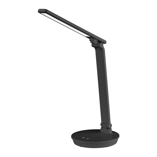 HERON LED, lampka biurkowa, 5W, 250lm, 2700-6500K, zmiana barwy światła, funkcja ściemniania, czarna