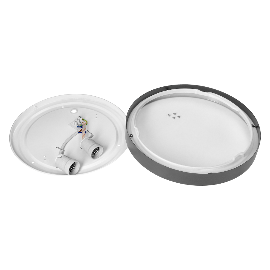 DUARA ceiling light, 2xE27 max 120W, IP20, silver