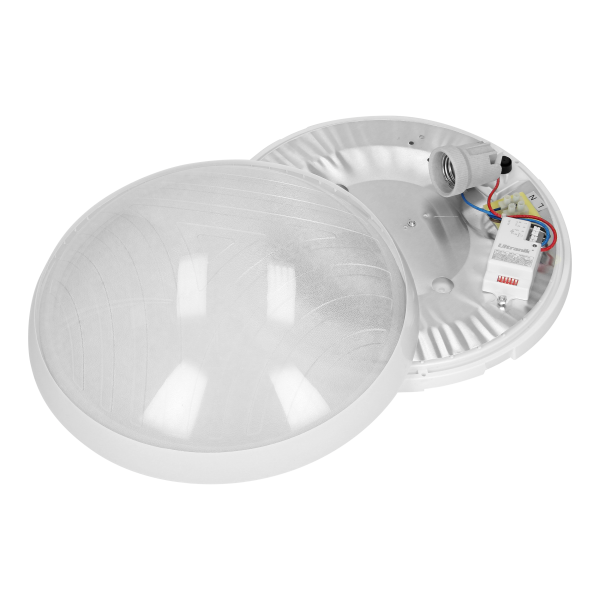 ROVI MV, ceiling light with microwave sensor, 75W, E27, IP20, IK10, clear, polycarbonate lampshade