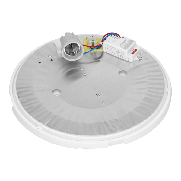 ROVI MV, ceiling light with microwave sensor, 75W, E27, IP20, IK10, clear, polycarbonate lampshade