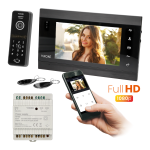 VIFIS Full HD zestaw wideodomofonowy  z kamerą Full HD (bezsłuchawkowy , szyfrator, czytnik zbliżeniow, sterowanie z aplikacji, 