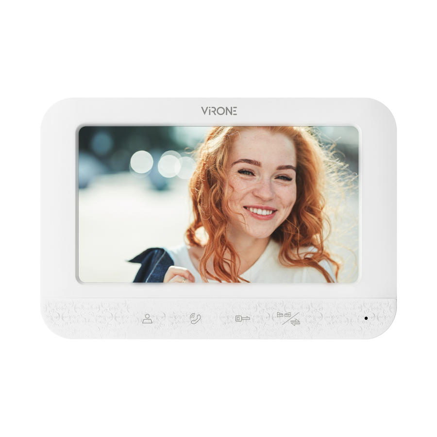 Zestaw wideodomofonowy bezsłuchawkowy, monitor 7" LCD, interkom biały, SETAR