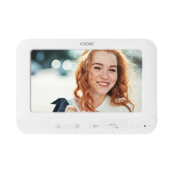 Video doorphone set, handset-free, multicolour 7" LCD screen, intercom, white, SETAR