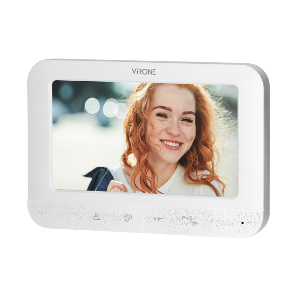 Zestaw wideodomofonowy bezsłuchawkowy, monitor 7" LCD, interkom biały, SETAR