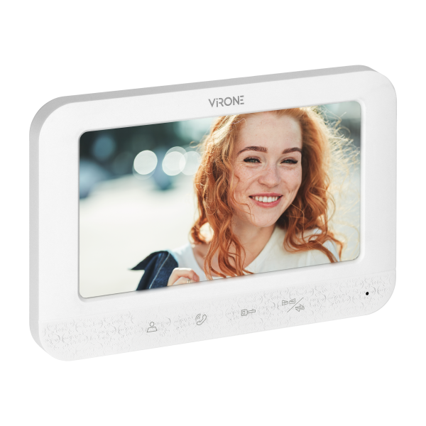 Zestaw wideodomofonowy bezsłuchawkowy, monitor 7" LCD, interkom biały, SETAR