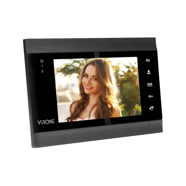 VIFIS Full HD video doorphone set, handset-free, 7" LCD monitor, OSD menu, Full HD camera, code lock, card/proximity tags reader