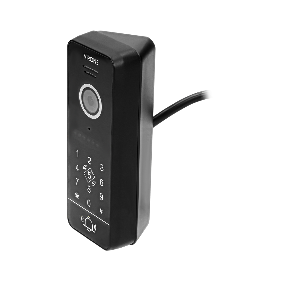 VIFIS Full HD video doorphone set, handset-free, 7" LCD monitor, OSD menu, Full HD camera, code lock, card/proximity tags reader