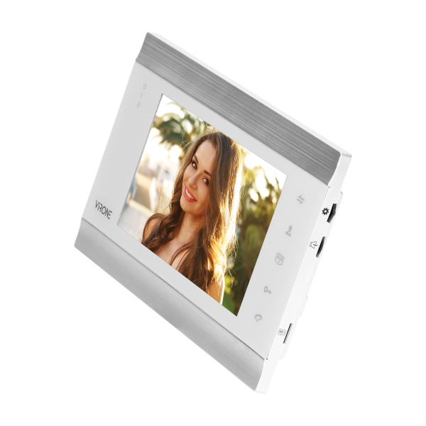 VIFIS Full HD video doorphone set, handset-free, 7" LCD monitor, OSD menu, Full HD camera, code lock, card/proximity tags reader