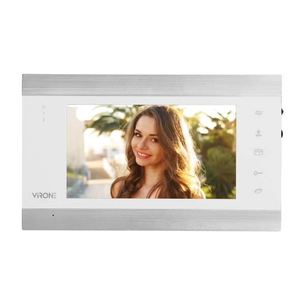 VIFIS Full HD video doorphone set, handset-free, 7" LCD monitor, OSD menu, Full HD camera, code lock, card/proximity tags reader