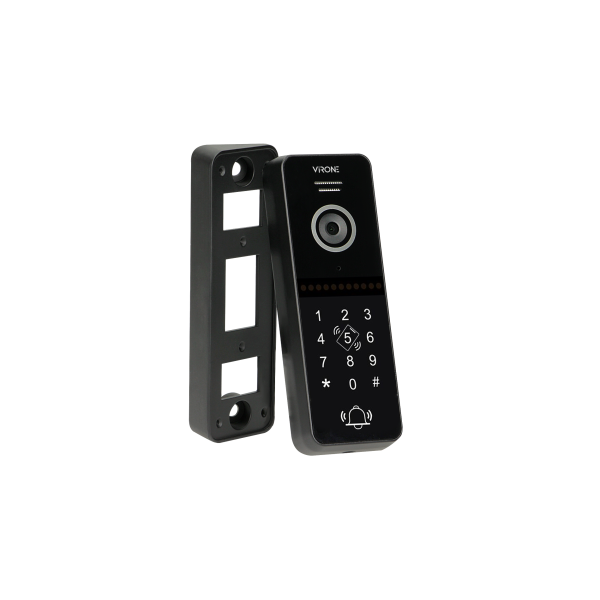 VIFIS Full HD video doorphone set, handset-free, 7" LCD monitor, OSD menu, Full HD camera, code lock, card/proximity tags reader