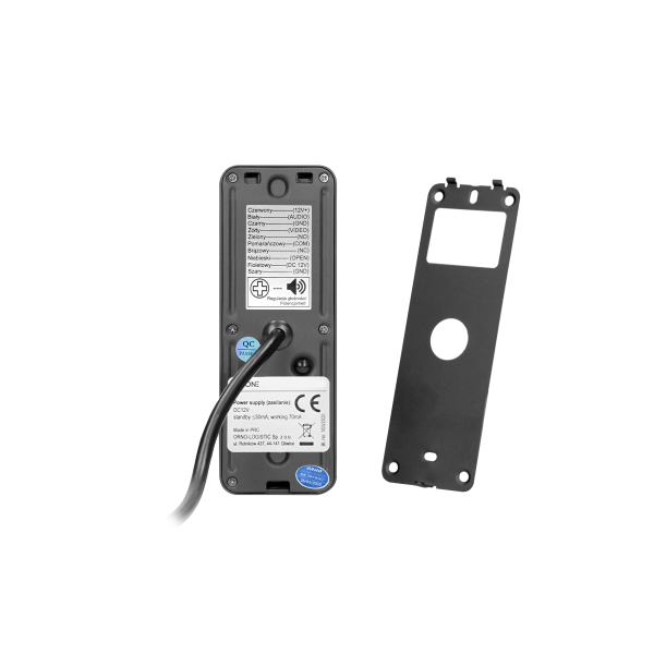 VIFIS Full HD video doorphone set, handset-free, 7" LCD monitor, OSD menu, Full HD camera, code lock, card/proximity tags reader