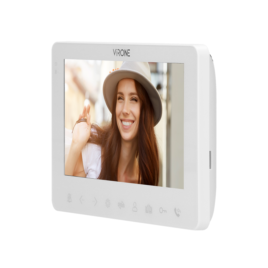 Video doorphone set, LCD 7",  WiFi + smartphone APP, handset-free, gate control, white, VIFAR