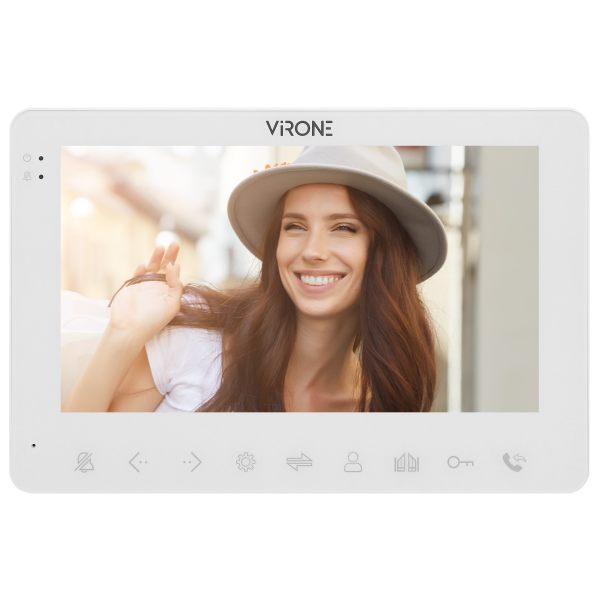 Video doorphone set, LCD 7",  WiFi + smartphone APP, handset-free, gate control, white, VIFAR