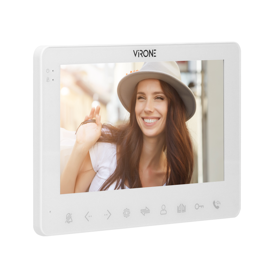 Zestaw wideo domofonowy, bezsłuchawkowy, kolor, LCD 7", menu OSD, WI-FI + APP na telefon, sterowanie bramą, biały, VIFAR