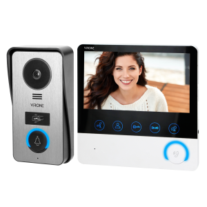 CETI video doorphone set, handset-free, 7" monitor with TF memory card, card/proximity tags reader, IP44