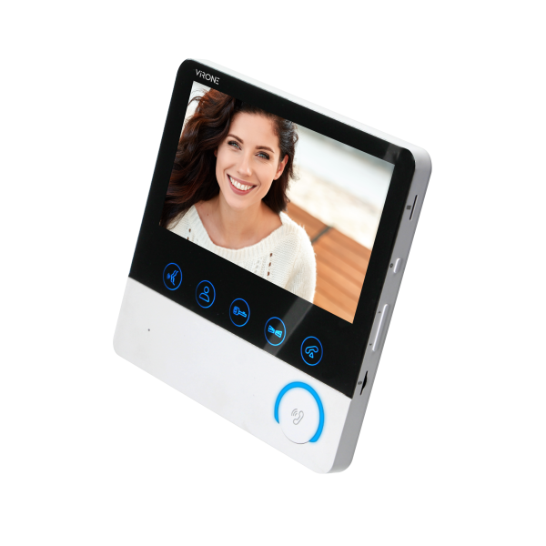 Bezsłuchawkowy zestaw wideo domofonowy CETI, monitor 7" z kartą pamięci TF, czytnikiem kart i breloków, IP44