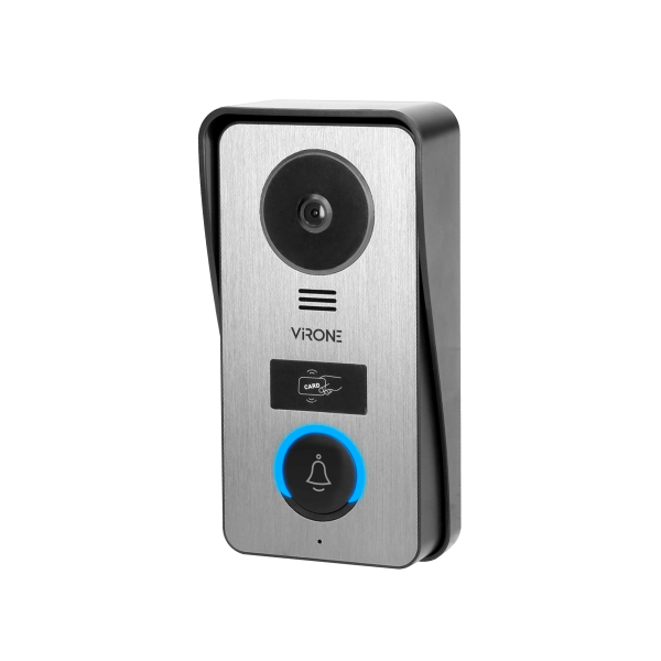 Bezsłuchawkowy zestaw wideo domofonowy CETI, monitor 7" z kartą pamięci TF, czytnikiem kart i breloków, IP44