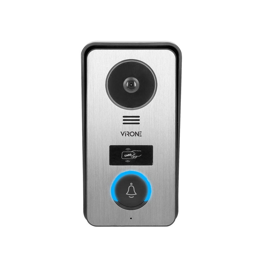 Bezsłuchawkowy zestaw wideo domofonowy CETI, monitor 7" z kartą pamięci TF, czytnikiem kart i breloków, IP44