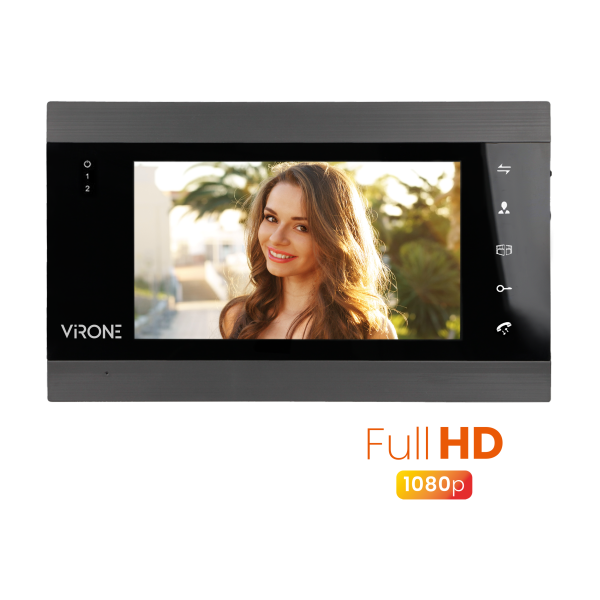7" color video monitor with free phone application for managing internal and external communication, video and image recording f