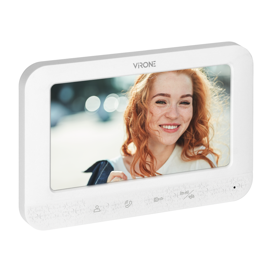 Video monitor for the extension of SETAR series handset-free, multicolour 7" LCD screen, gate opening, intercom