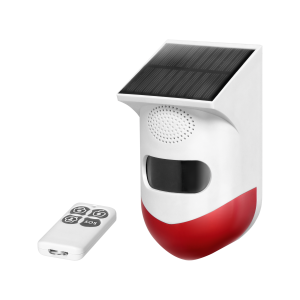 Alarm z wbudowaną syreną i baterią słoneczną, sterowany pilotem przez WiFi i TUYA