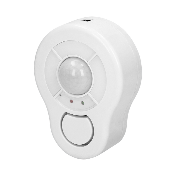 Mini alarm bezprzewodowy sufitowy z wbudowaną syreną sterowany pilotem, 5m, bateryjny