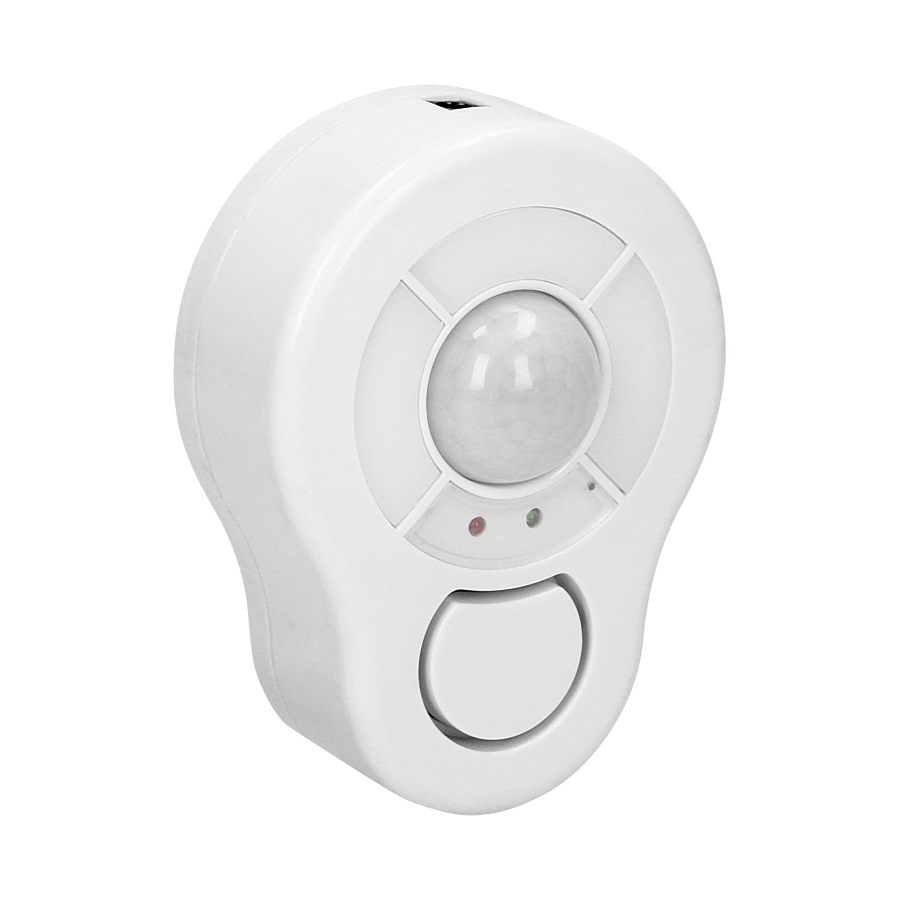 Mini alarm bezprzewodowy sufitowy z wbudowaną syreną sterowany pilotem, 5m, bateryjny