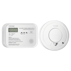 Set of battery-operated smoke and carbon monoxide detectors
