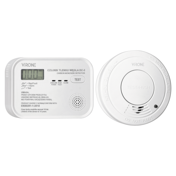 Set of battery-operated smoke and carbon monoxide detectors Set of battery-operated smoke and carbon monoxide detectors