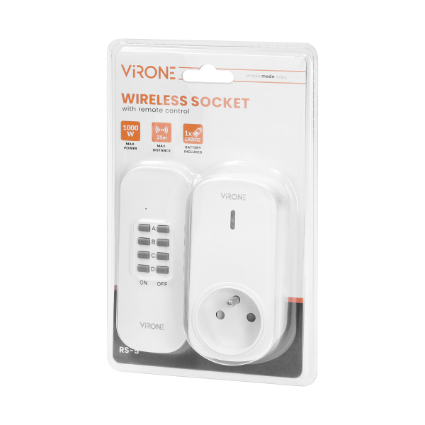 Wireless socket with remote control, 1+1