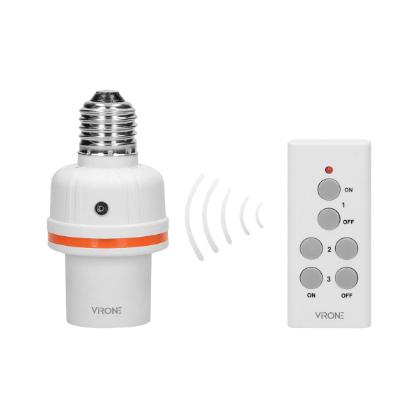 Wireless E27 lamp holder with remote control unit