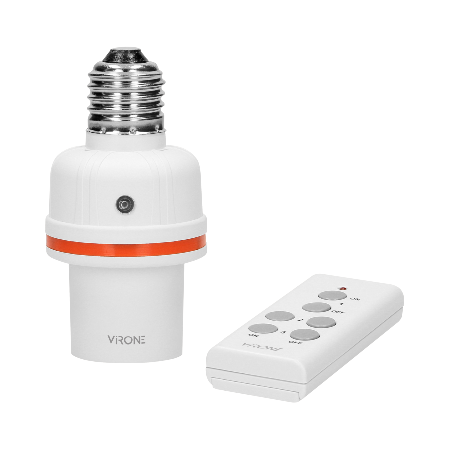 Wireless E27 lamp holder with remote control unit