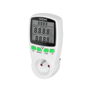 Single tariff power meter, energy calculator with LCD display, built-in battery