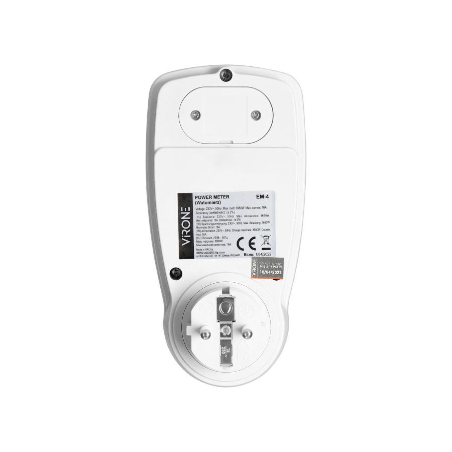 Single tariff power meter, energy calculator with LCD display, built-in battery