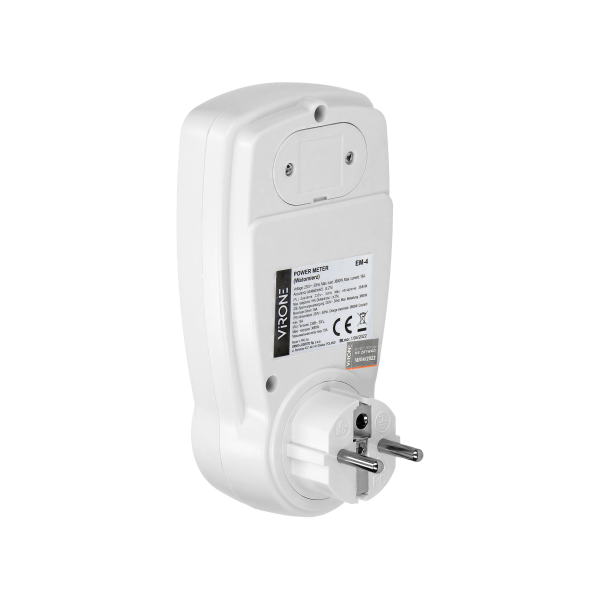 Jednotaryfowy watomierz, kalkulator energii z wyświetlaczem LCD, jedna taryfa, wbudowany akumulator