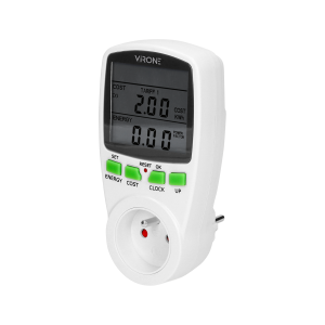 Dual tariff power meter with LCD display, two separate tariffs and integrated battery