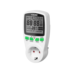 Digital timer with LCD display, Schuko