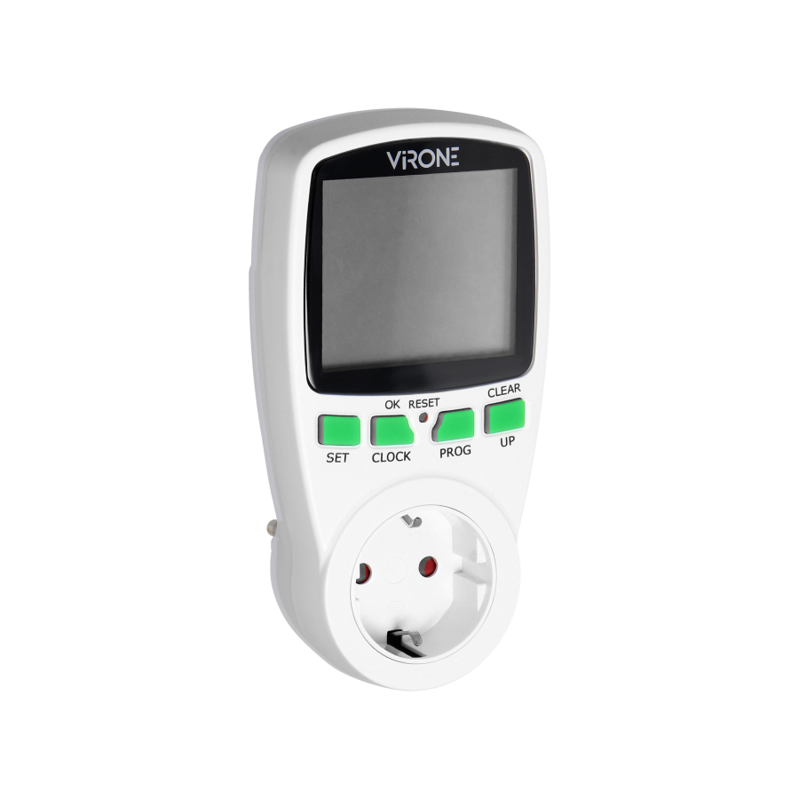 Digital timer with LCD display, Schuko