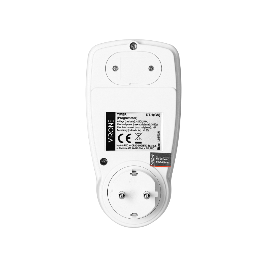 Digital timer with LCD display, Schuko