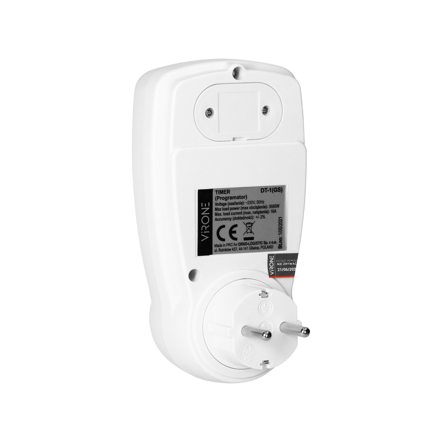 Digital timer with LCD display, Schuko