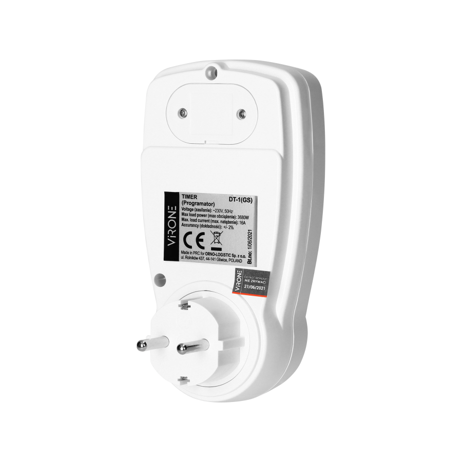 Digital timer with LCD display, Schuko