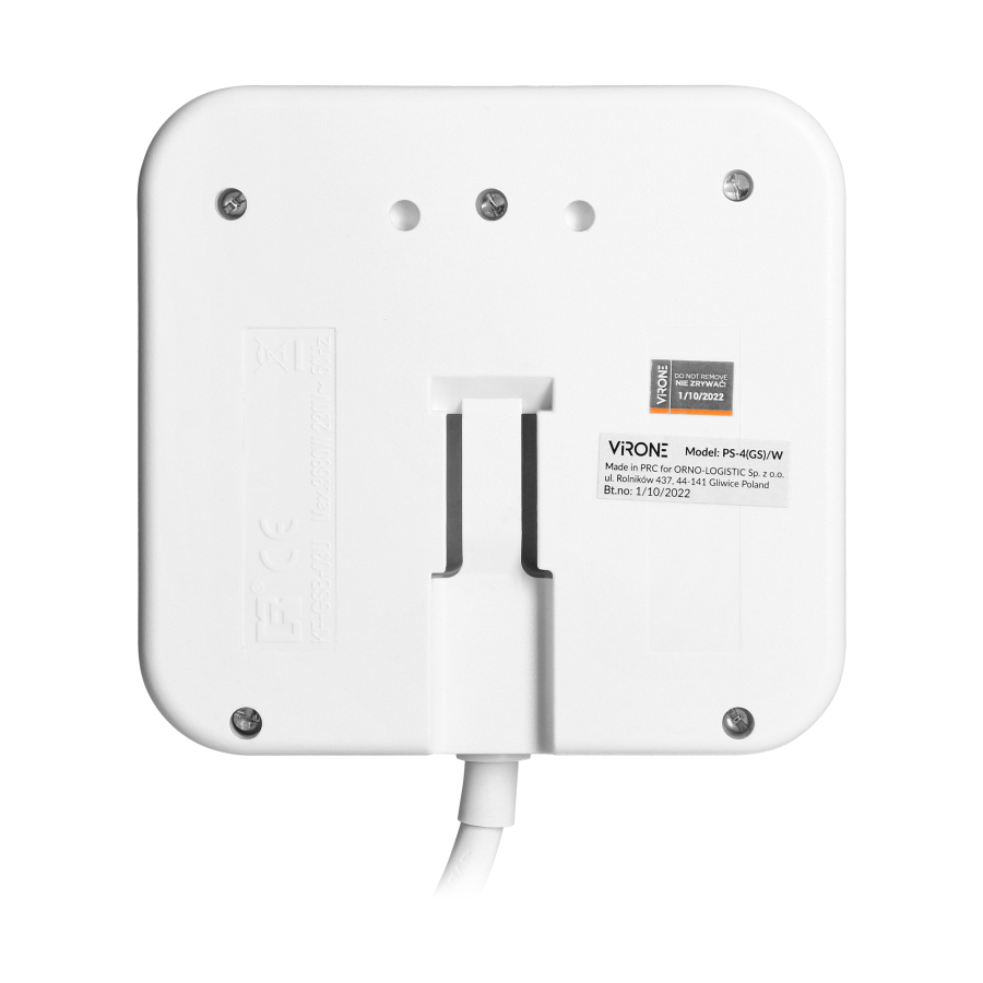 Square power strip 3x2P+E (Schuko) with USB charger, 2xUSB-A, 3x1.5mm2 cable, 1.4m