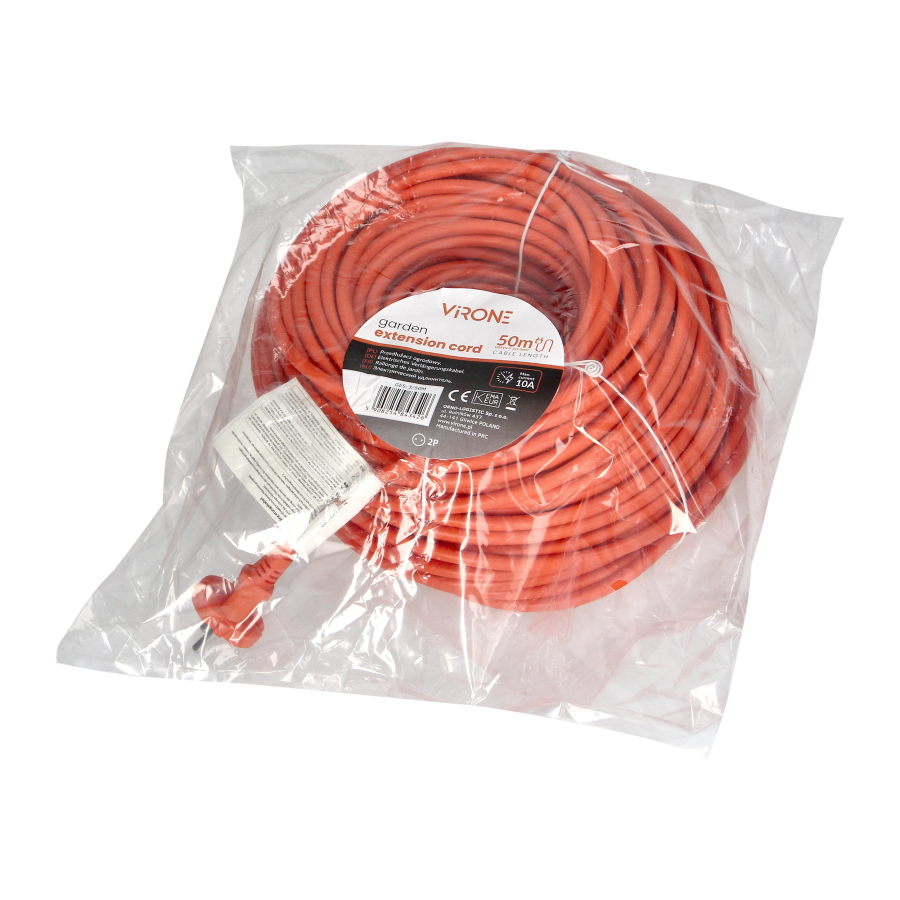 Przedłużacz PVC IP20 50m 1x2P, H03VV-F 2x1mm²