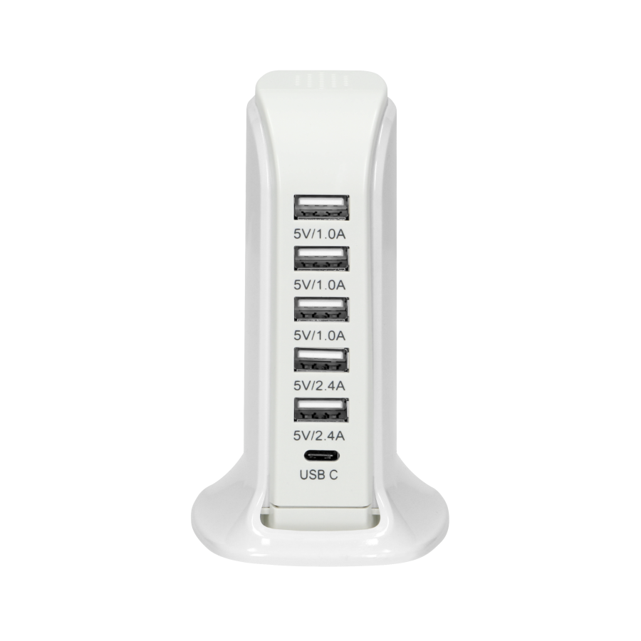 Charging station 5 x USB A, 1 x USB C; 5V DC / 6A