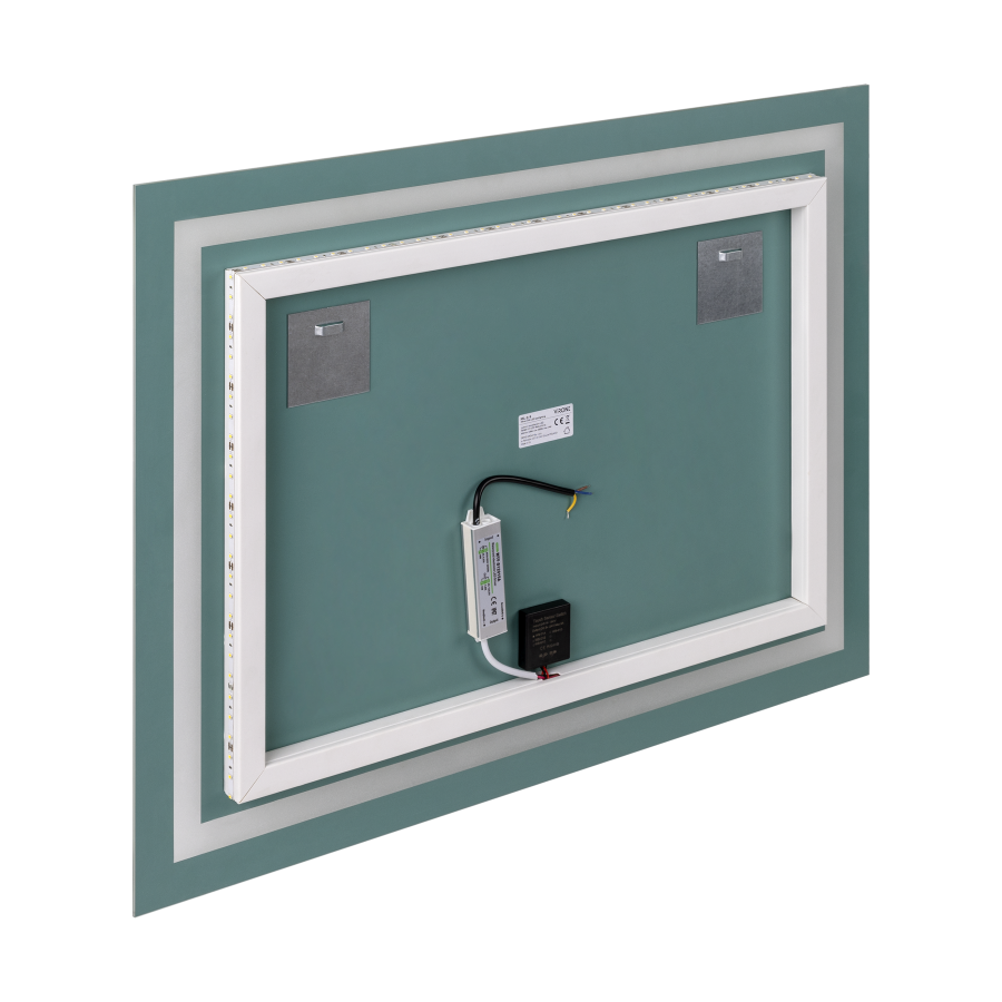 Lustro prostokątne poziome LED 80x60 cm (z wbudowanym włącznikiem, z marginesem, 4000K)