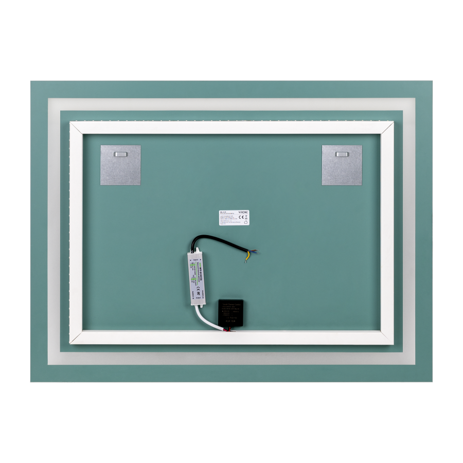 Lustro prostokątne poziome LED 80x60 cm (z wbudowanym włącznikiem, z marginesem, 4000K)